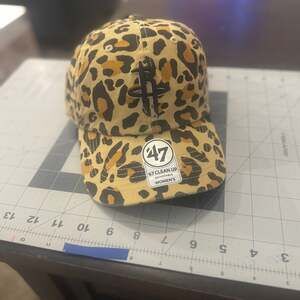 Houston Rockets '47 Brand Clean Up Bagheera Cheetah Print Adjustable Hat